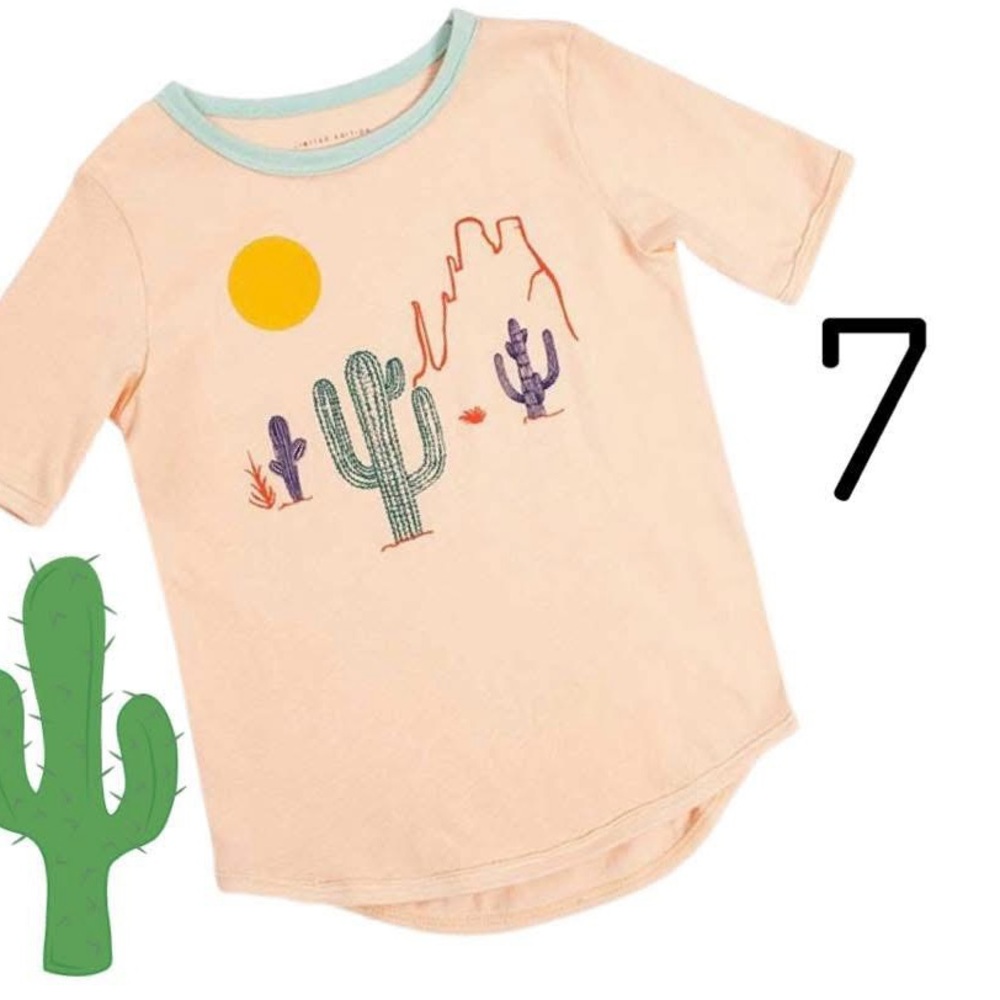 DotDotSmile Kids Cactus Print Peach T-Shirt